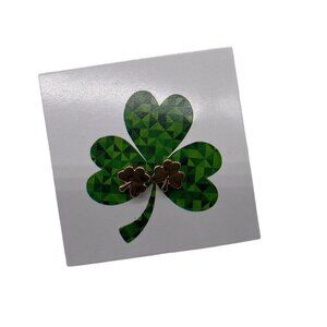 Francesca's Womens Clover Stud Earrings Gold‎ Tone Four Leaf Clover Lucky Studs